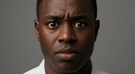 Close-up Portrait of a Pensive Man