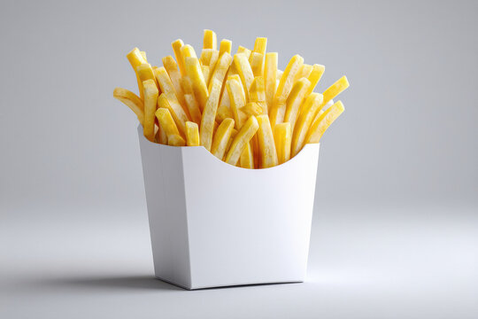 white paper box of French fries
