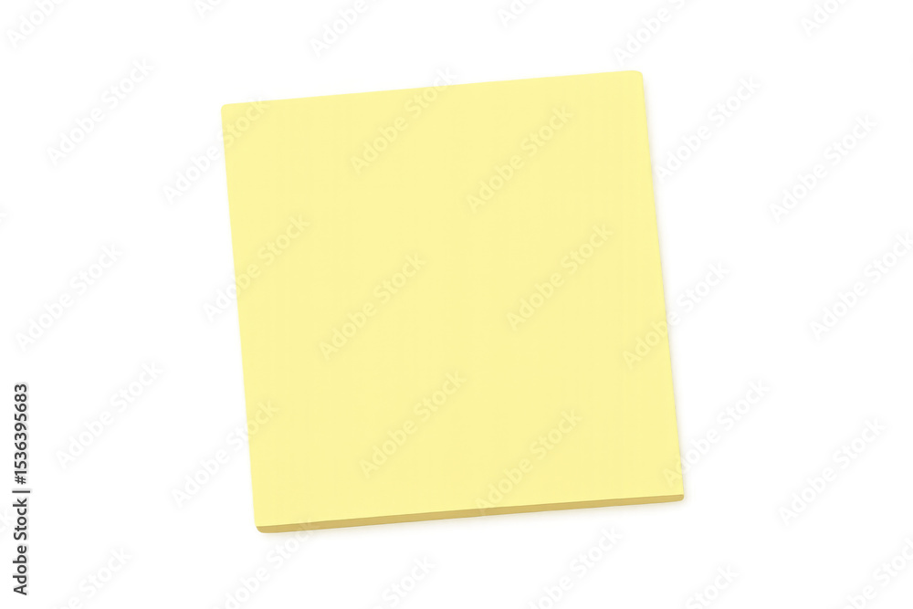 Poster blank yellow sticky note pad on a transparent background, creating a simple yet effective space for 