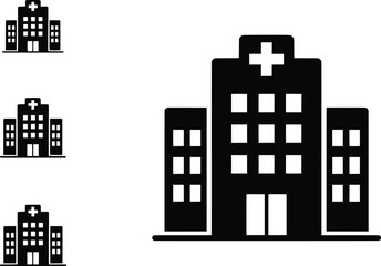 Healthcare Vector Illustration Hospital Building Icon Set