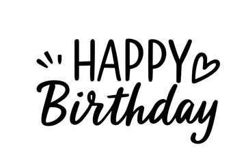 Modern Calligraphic Happy Birthday Greeting Card Decorative Text Design