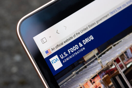 Portland, OR, USA - June 4, 2025: Homepage of the U.S. Food and Drug Administration (FDA) is seen on the screen of a computer.