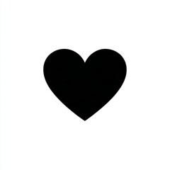 Simple Black Heart on White Background