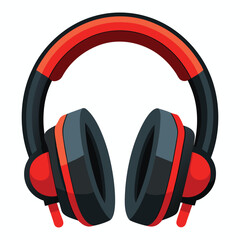 Vector Gaming Headphones .Customer service or gamer headset. Headphone with microphone. Vector graphic illustration. Isolated white background headphones