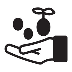 sowing seeds glyph icon