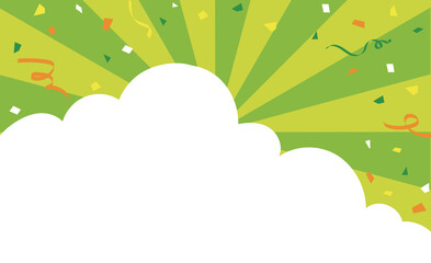 Obraz premium 紙吹雪の舞う入道雲フレーム背景素材