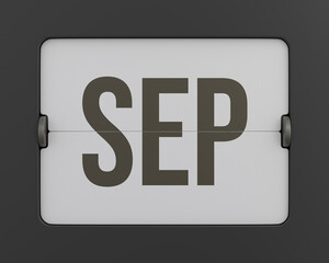 Flip black monthly calendar. 3D render