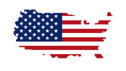 United states map with american flag design