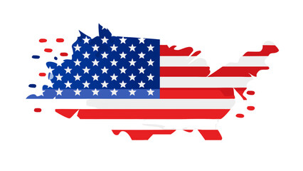 Usa map grunge style american flag design