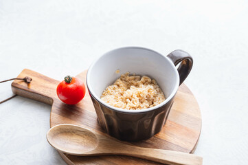 マグカップで米化したオートミール