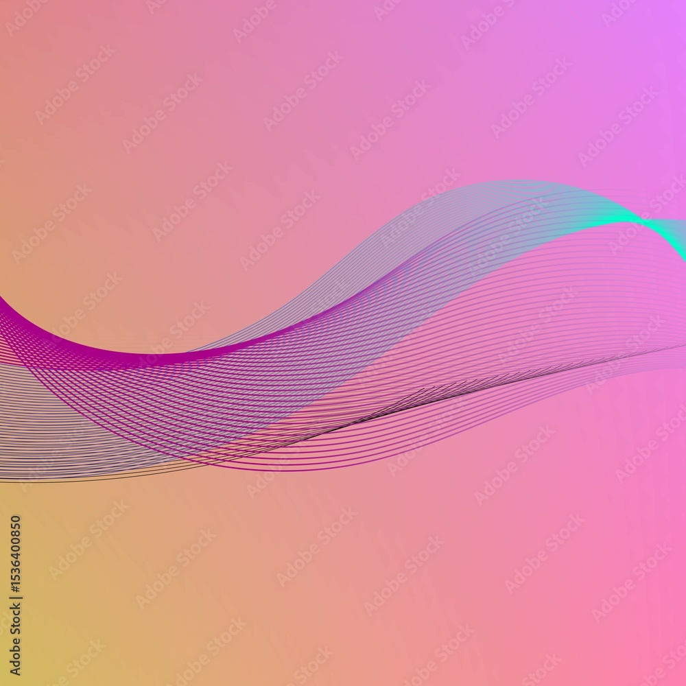 Poster abstract pink and blue flowing wave lines create a modern, artistic digital texture for a captivatin