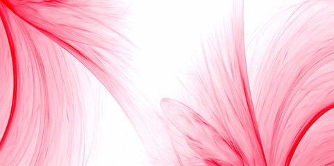 Pink abstract wave line hair texture line art background. Vibrant pink, white abstract fractal art with delicate flowing lines, ethereal feathery textures and Dynamic Movement, Dreamlike Digital art