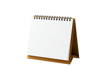 Blank brown desk calendar mockup isolated on transparent background