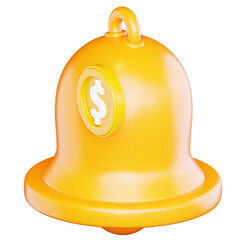 Fototapeta premium 3D Render of Notification Bell with Coin