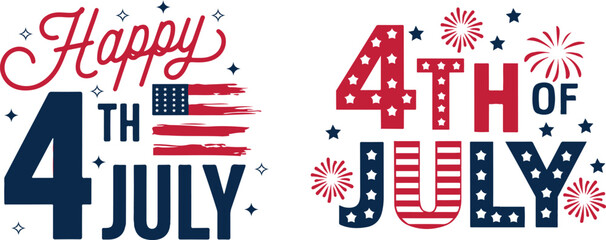Happy American 4th of July Independence Day Typography t shirt design, United States July holiday celebration. Vector illustration.