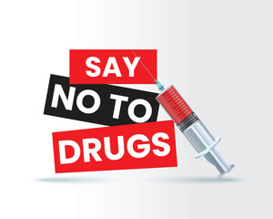 Say no to drugs. - International Day against Drug Abuse - No Drug-International day -world drug abuse day -Vector Illustration of International Day against DRUG ABUSE and trafficking observed on 26