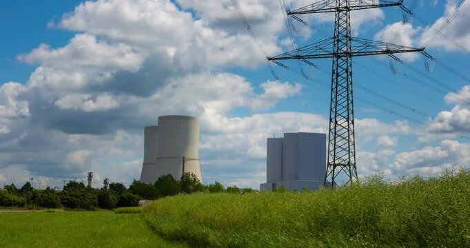 A decommissioned coal-fired power plant near Leipzig, Germany. Part of the energy transition (&ldquo;Energiewende&rdquo;) as the country shifts towards renewable energy to fight climate change. 4k Timelapse 