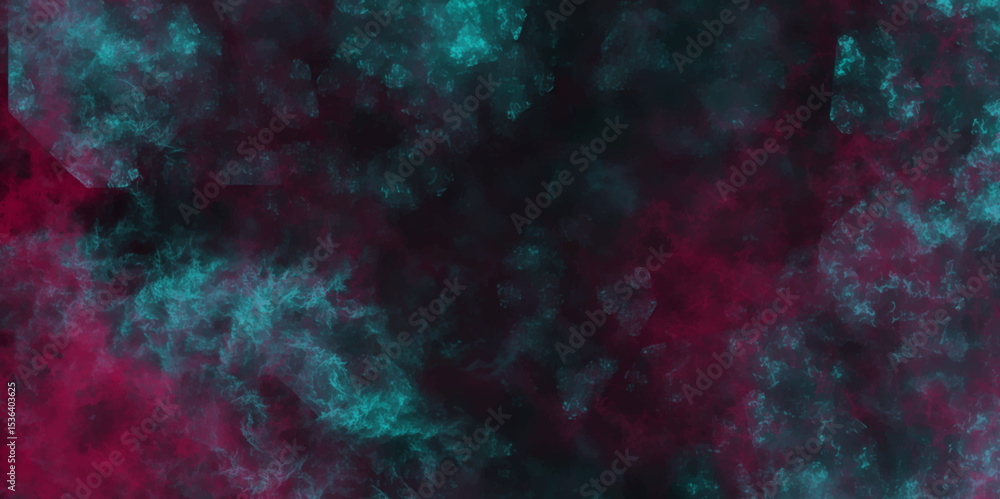 Poster deep blue, pink and red amazing cosmic space background pattern design. abstract fractal art backgro