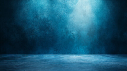 Clean Display Surface Against a Textured Blue Background Softly Lit with a Spotlight for Professional Use