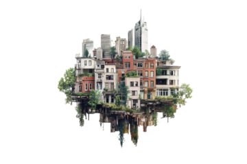 Floating Cityscape: A Surreal Urban Oasis