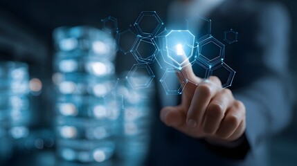 Businessman interacting with cybersecurity digital interface