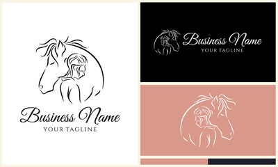 Horse  Woman Logo Design. (5)