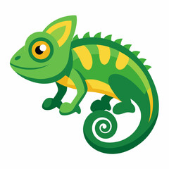 chameleon cartoon isolated on white