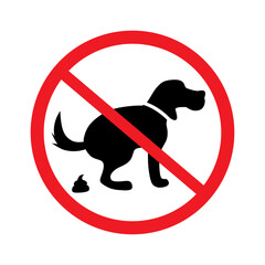 vector dog symbol prohibited from pooping