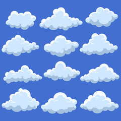 cartoon cloud illustration vector set