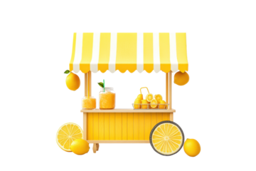 Vibrant Yellow Lemon Juice Stand