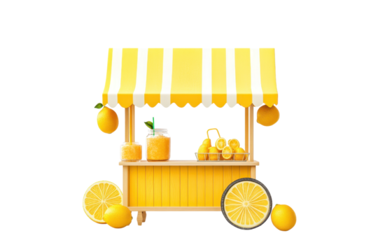 Vibrant Yellow Lemon Juice Stand