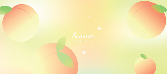 Summer season gradient futuristic art background vector. Modern wallpaper design with peach. Illustration design for social media, print, cover, banner, backdrop, packaging, ads.