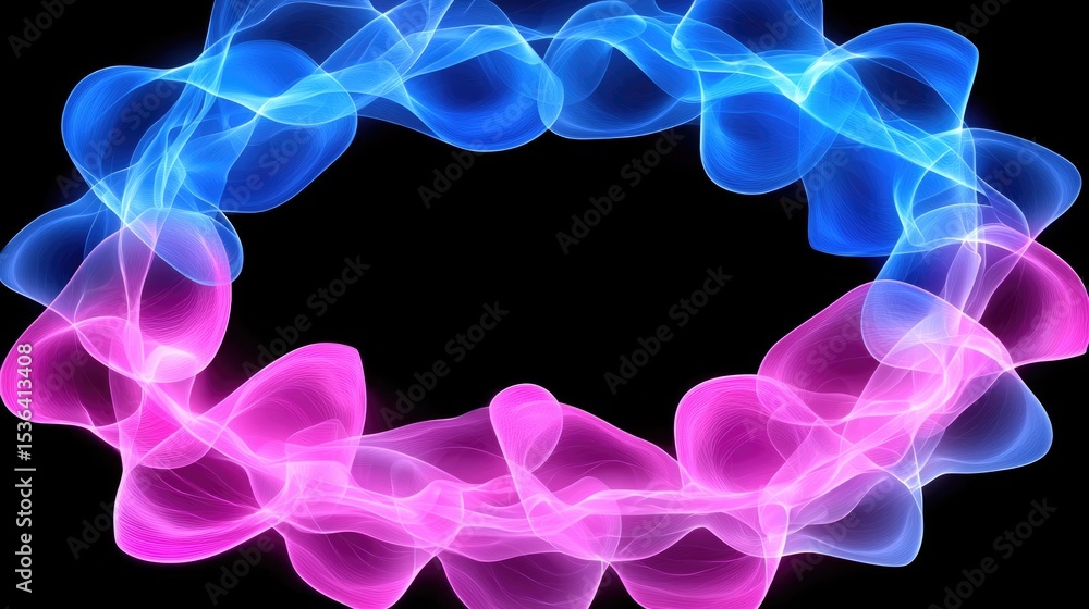 Poster vibrant light wave animation digital art abstract design virtual space dynamic perspective eye-catch