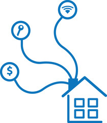 Home icon with another symbol