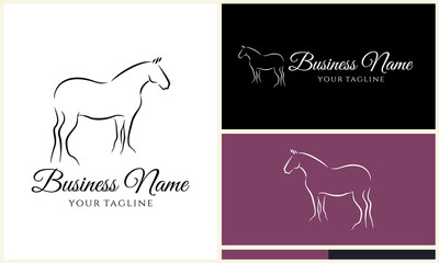 Horse Line Art Logo Design. (2)