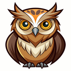 owl on white background