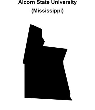 Alcorn State University (Mississippi) blank outline map