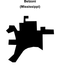 Belzoni (Mississippi) blank outline map