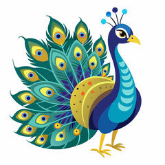 Fototapeta premium peacock on white background