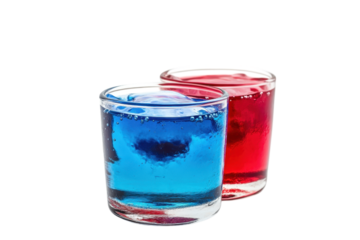 Vibrant Blue and Red Cocktails