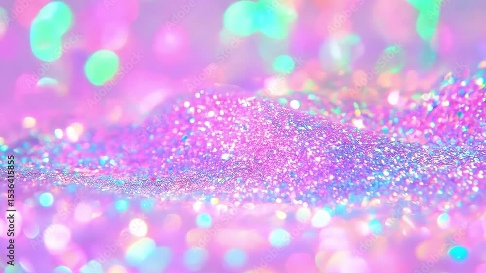 Poster colorful shimmering particles create a calm atmosphere with smooth transitions against a dreamy past