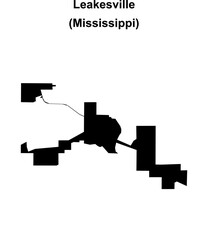 Leakesville (Mississippi) blank outline map