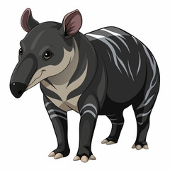 animal, cartoon, illustration, vector, mammal, hippo, rhino, wild, wildlife, isolated, safari, hippopotamus, elephant, rhinoceros, zoo, cute, fun, art, nature, animals, pig, happy, white, baby, comic