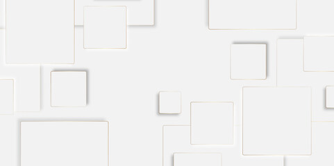 Abstract white rectangle shape geometric line background. abstract seamless modern white and gray color technology concept geometric rectangle vector background neomorphism style poster, banner design