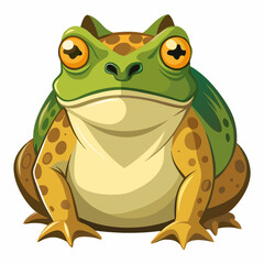 green frog on white background