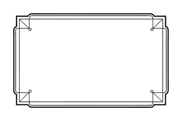 Black and white picture frame for modern wall on white background