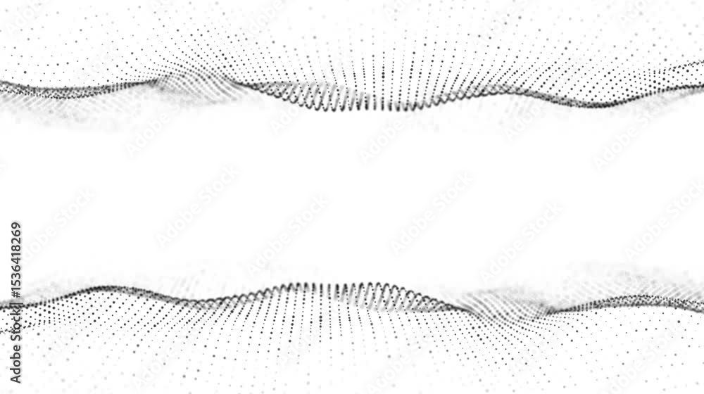 Poster 3d dynamic double digital wave. smart technology wave. flow digital structure. cyber technology back
