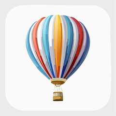 Naklejka premium Colorful hot air balloon illustration against a plain background.