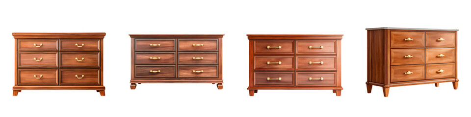 Elegant wood dressers with multiple drawers for bedroom storage