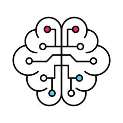 Ai Brain Vector Filled outline illustration style icon. EPS 10 file